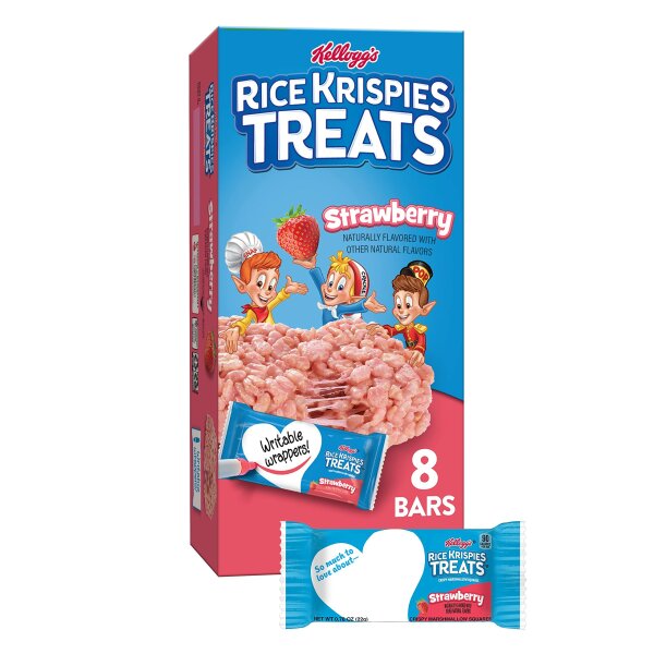 Kelloggs Rice Krispies Treats Strawberry 8 Pack 176g