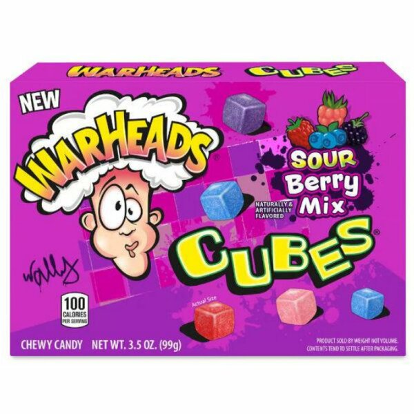 WarHeads Cubes Sour Berry Mix 99g -MHD:30.10.2025-
