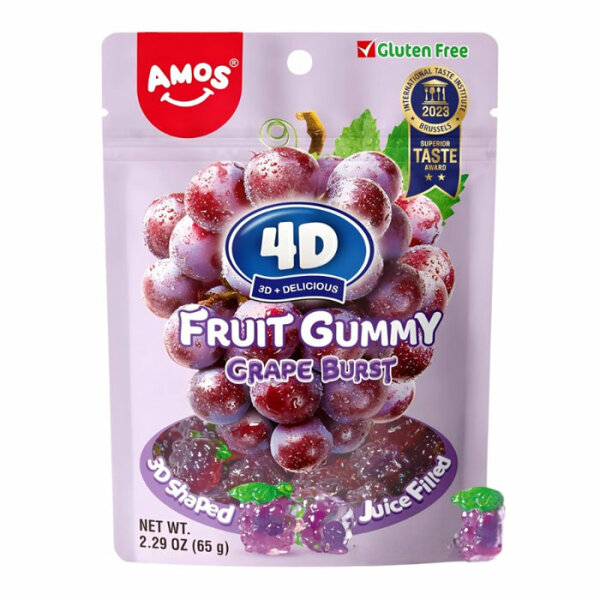 Amos 4D Fruit Gummy Grape Burst 65g