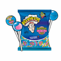 WarHeads Super Sour Bubble Gum Pops Blue Raspberry 105g