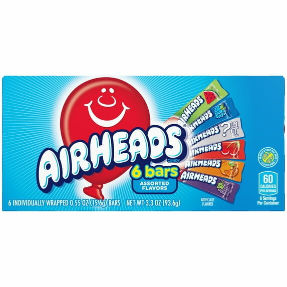 Airheads Assorted Flavors 6 Bars 93,6g